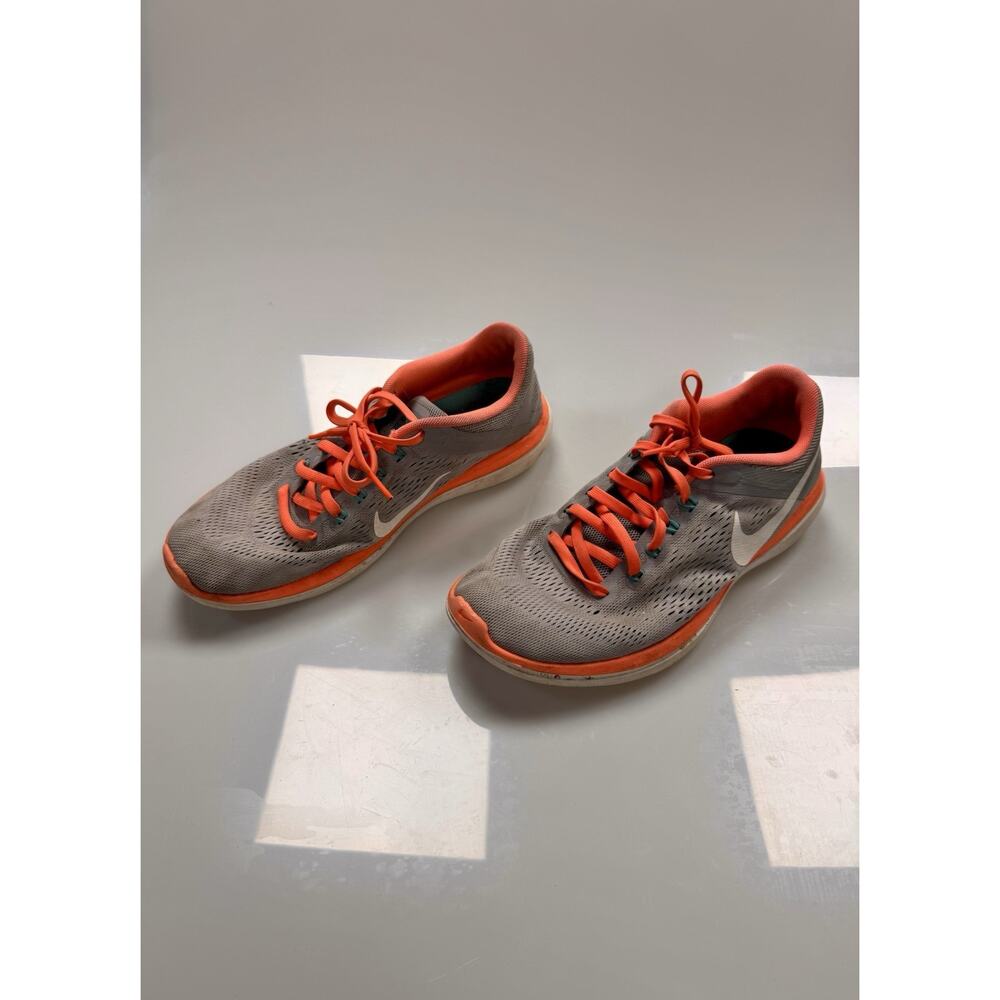 Nike Flex 2016 RN Running Shoes Gray Bright Mango Women's US 8.5 EU 40